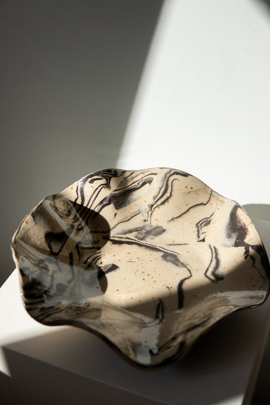 Black Beige Stoneware Bowl #8