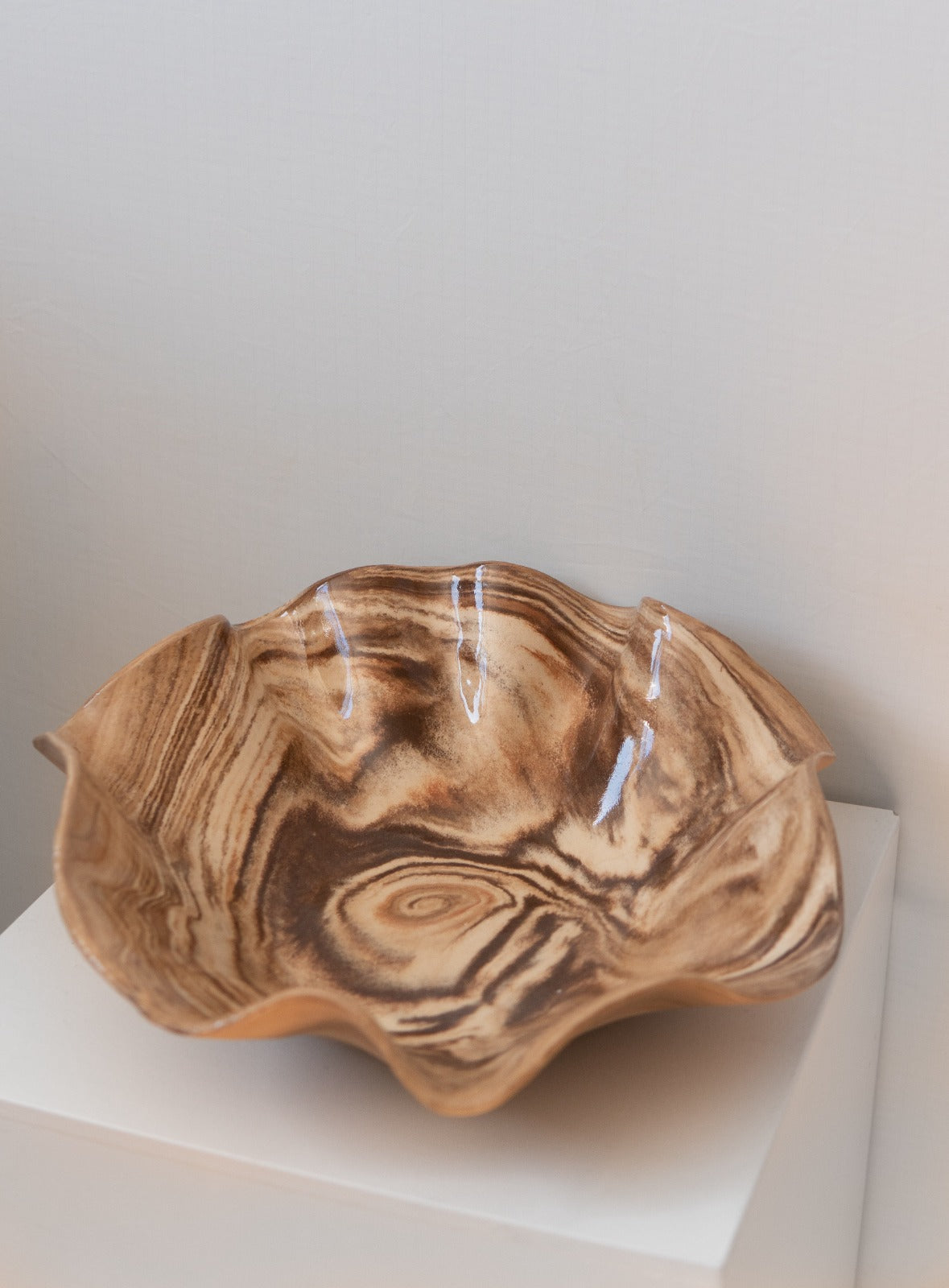 Brown Beige Earthenware Bowl #5