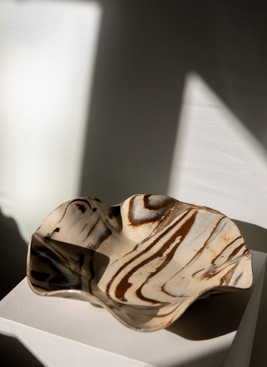 Brown Cream Stoneware Bowl #1