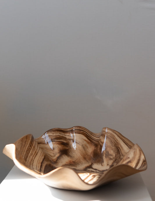 Brown Beige Earthenware Bowl #4