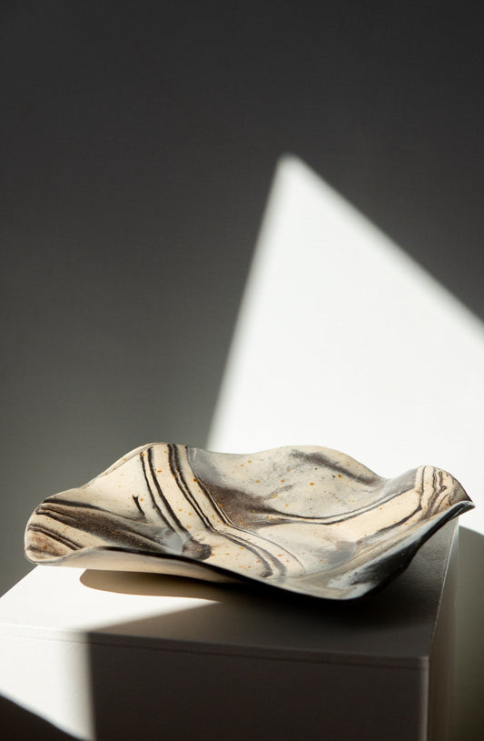 Black Beige Stoneware Bowl #9