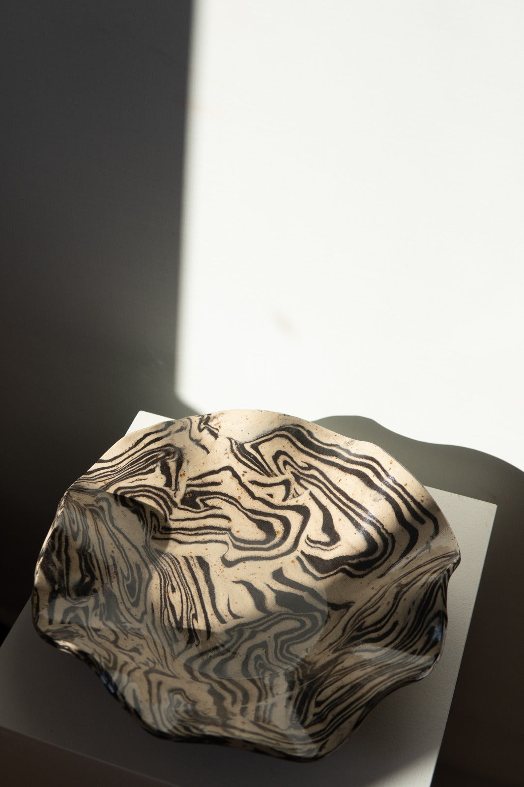 Black Beige Stoneware Bowl #13